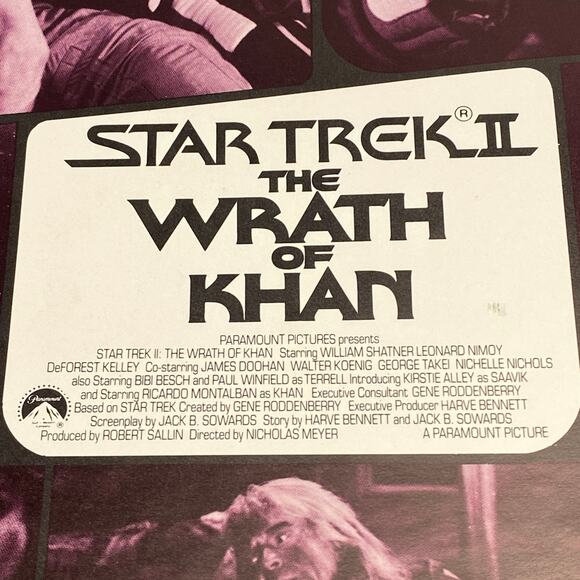 Vintage 1982 Star Trek 2 Wrath of Khan Movie Souvenir Collectible Program 12"x9" - Picture 7 of 16